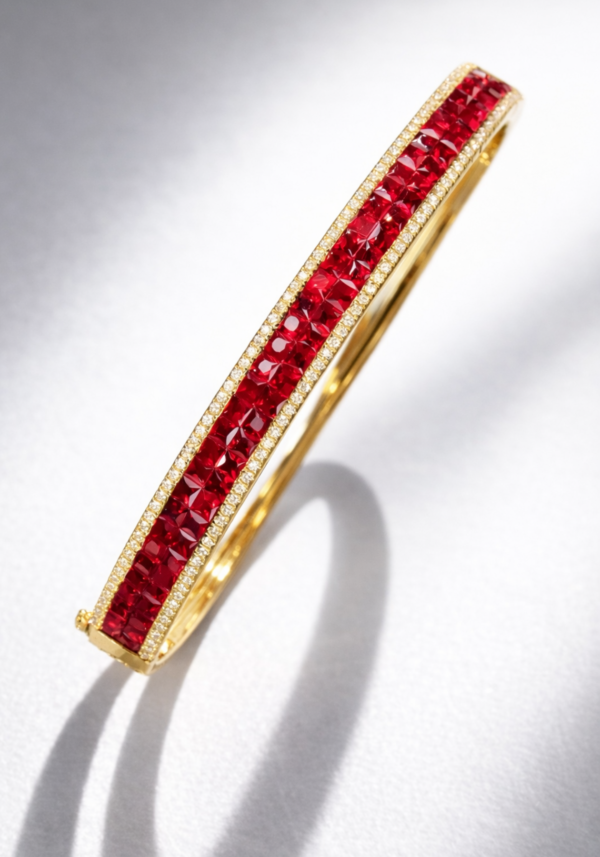 Brazalete de oro 18K con Rubíes Naturales