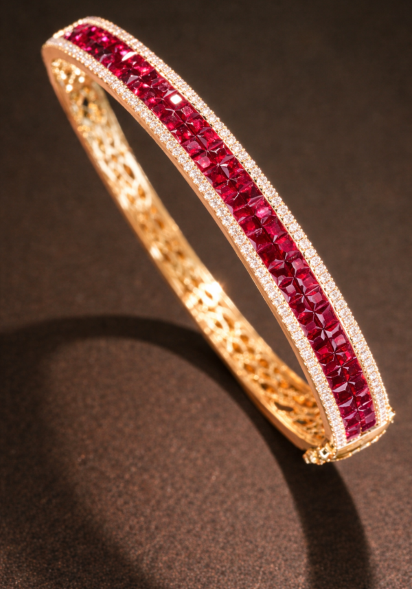 Brazalete de oro 18K con Rubíes Naturales