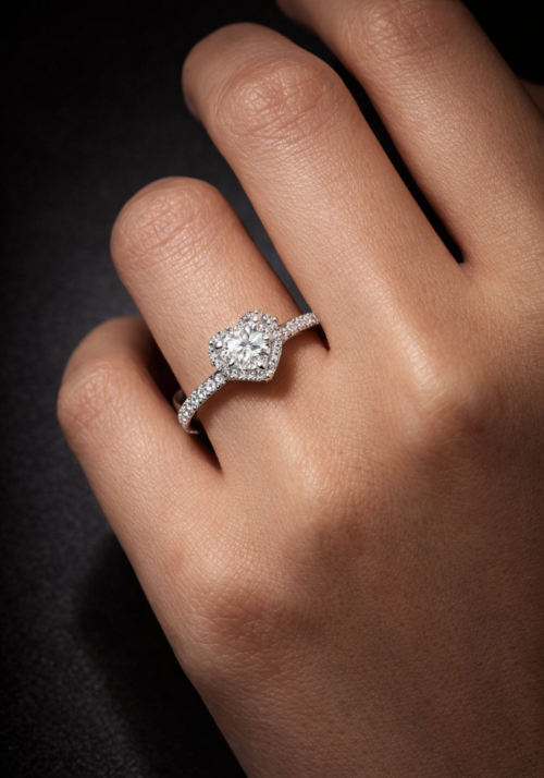 Anillo de Compromiso "Elor" en Corte Corazón