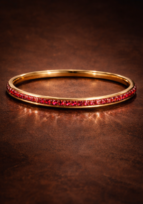 Brazalete "Ruth" con Rubíes Naturales en Corte Redondo