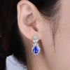 Aretes de Oro Blanco con Tanzanita y Diamantes Naturales