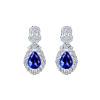Aretes de Oro Blanco con Tanzanita y Diamantes Naturales