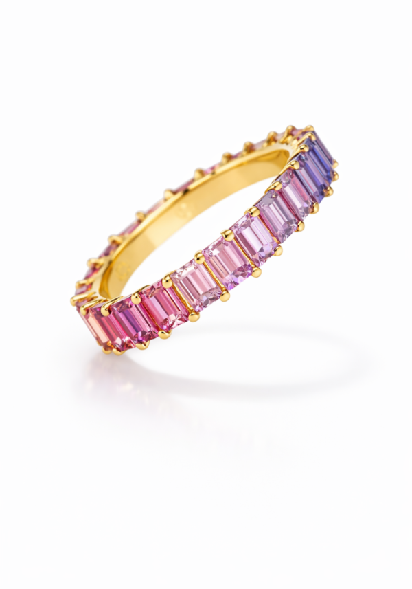 Anillo Arcoíris "Keshet" con Zafiros Naturales