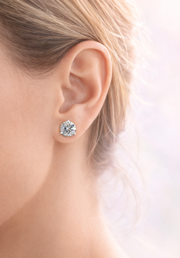 Pendientes "Lior" de Diamante en Corte Redondo