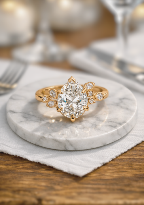 Anillo de Compromiso "Edén" en Corte Pera