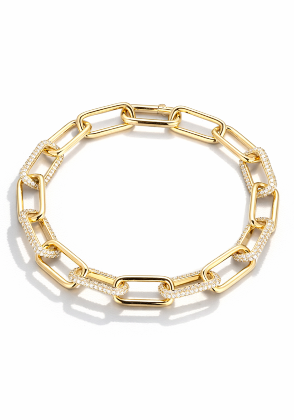 Brazalete "Lía" con Diamantes en Corte Redondo