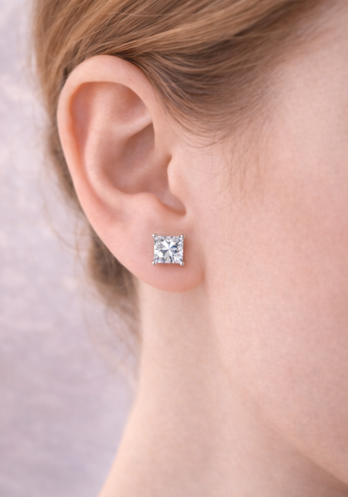 Pendientes "Kalia" de Diamante en Corte Princesa