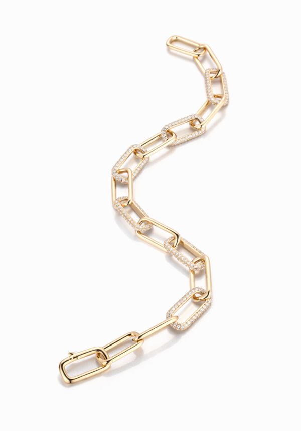 Brazalete "Lía" con Diamantes en Corte Redondo