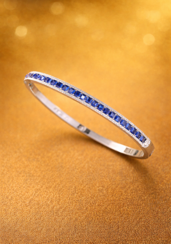 Colección de Oro Blanco 18K con Zafiros Naturales "Sapir"