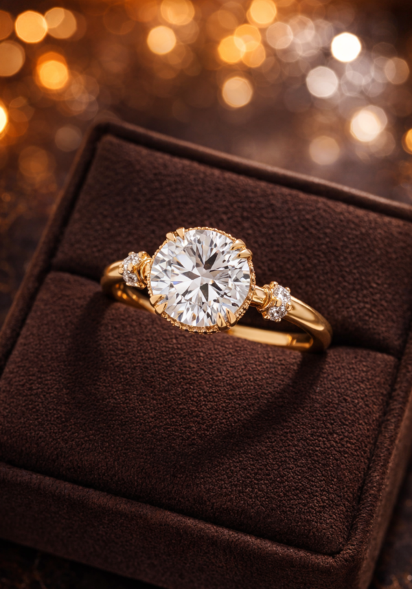 Anillo de Compromiso "Yadí" en Corte Redondo