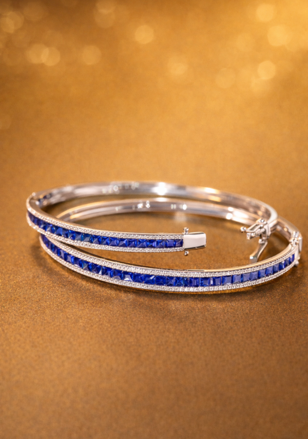 Colección de Oro Blanco 18K con Zafiros Naturales "Sapir"