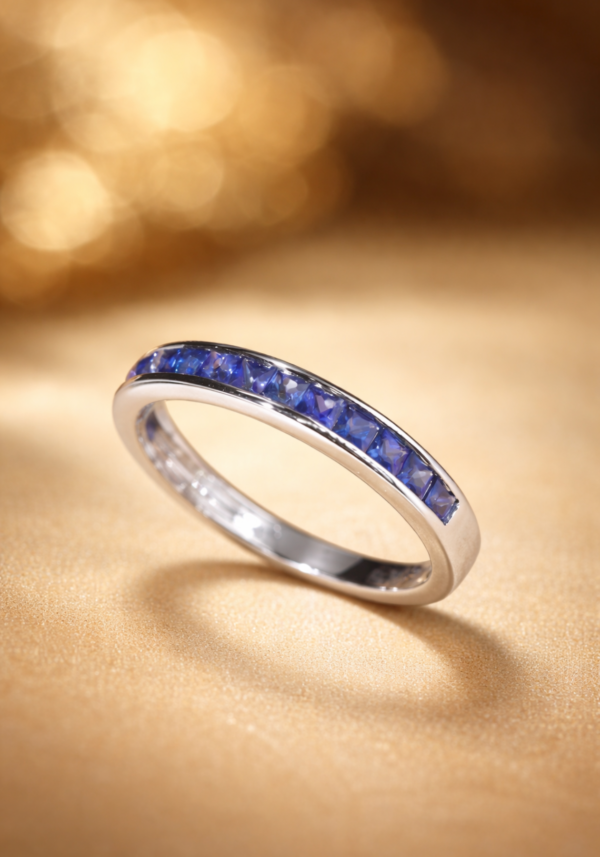 Colección de Oro Blanco 18K con Zafiros Naturales "Sapir"