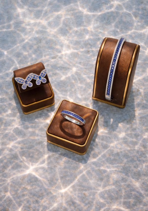 Colección de Oro Blanco 18K con Zafiros Naturales "Sapir"