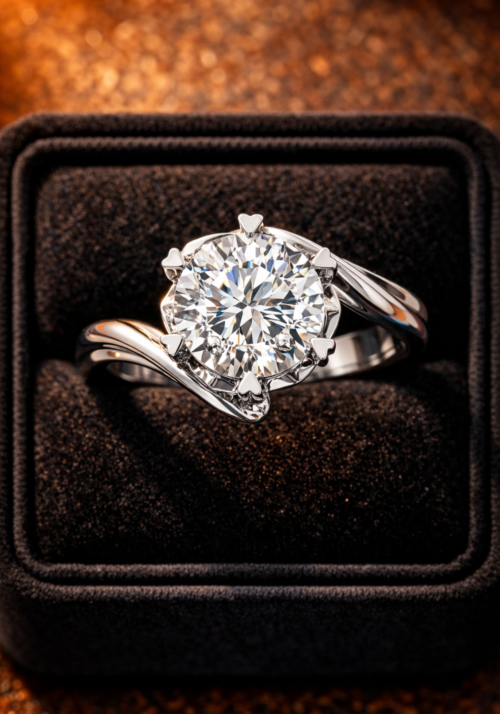 Anillo de Compromiso "Ahava" en Corte Redondo