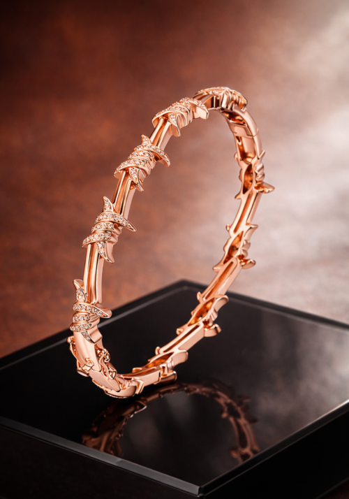 Brazalete "Hadí" con Diamantes Naturales en Corte Redondo