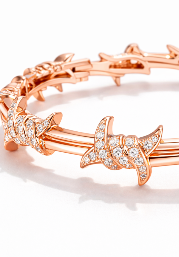 Brazalete "Hadí" con Diamantes Naturales en Corte Redondo