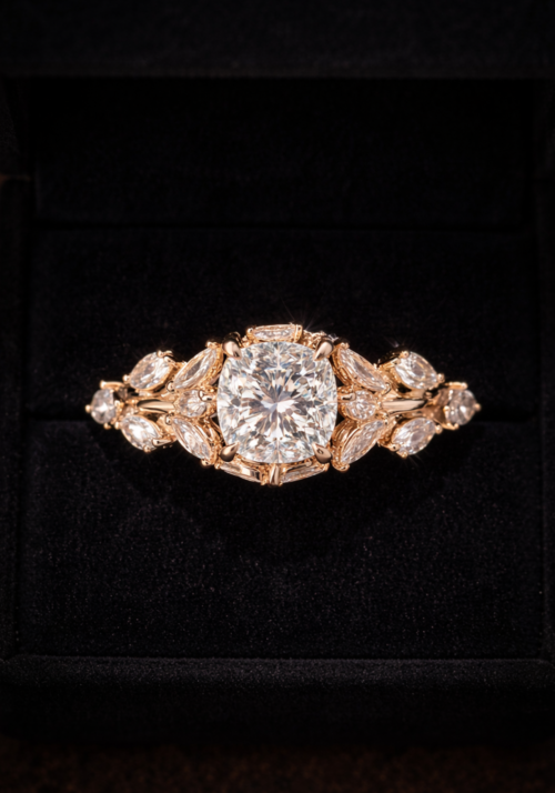 Anillo de Compromiso "Abím" en Corte Cushion