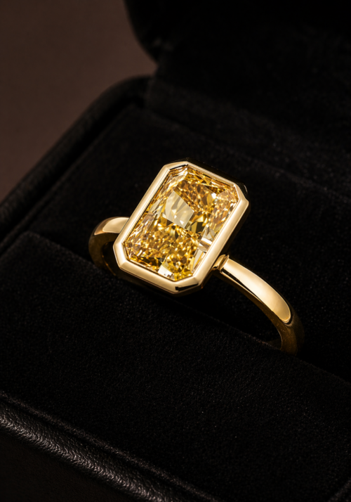 Anillo de Oro 14K "Orít" en Corte Radiante