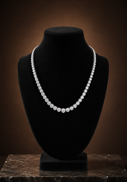 Collar Tenis "Eilam" en Oro con Diamantes en Corte Redondo